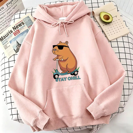 Funny Capybara Hoodie Women/Men Aesthetic Graphic Cute Hoodies Unisex Autumn Winter Harajuku Pullovers Sweatshirts