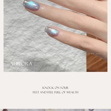 Ice Transparent Crystal Cat Eye Nail Polish Gel Mint Green Glass Bead Cat Eye Nail Magnetic UV Soak Off Gel Varnish Supplies
