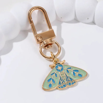 Colourful Flying Insect Butterfly Moth Enamel Keychain Lovely Animals Key Ring For Friends Entomologist Good Handmade Gift