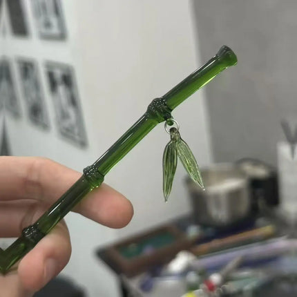 Chinese Style Hair Pin Green Resin Bamboo Leaf Vintage Hair Stick Elegant Gift for Women