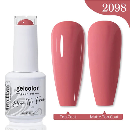 Arte Clavo Red Brown Gel Nail Polish 15ml Autumn Series Base Top Coat Soak Off UV Gel Semi Permanent Varnishes Design Nail Art