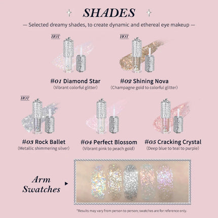 Flower Knows Swan Ballet Series Liquid Eye Shadow Pearlescent Fine Shiner Fine Sparkling Sequins 4g Eye Makeup