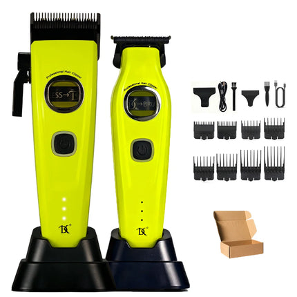 DKBAG Outer Rotor Brushless Motor Professional Men's Fade Clipper Set Barber DLC Blade Base Charger Hair Trimmer