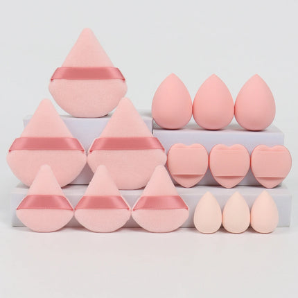 Multi Effect 15 Piece Set 3 Loose Powder Puffs&3 Mini Loose Powder Puffs&3 Medium-Sized Eggs&3 Mini Eggs&3 Air Cushions. Founda