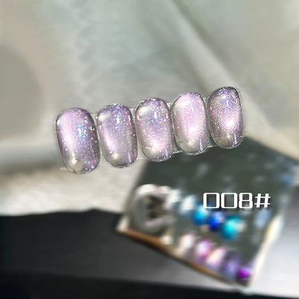 1-10pcs WS Sparkling Blue Glass Bead Cat Magnetic Gel Nail Polish Flash Whitening Popular Semi Permanent Soak Off UV Gel Varnish