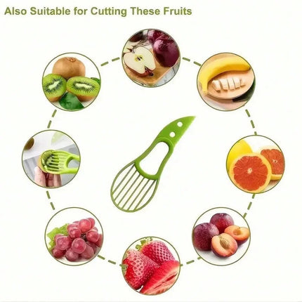 A Multifunctional Avocado Slicer Three-in-One Household Multifunctional Tool, Suitable for Outdoor Use, Home and Camping Scenari
