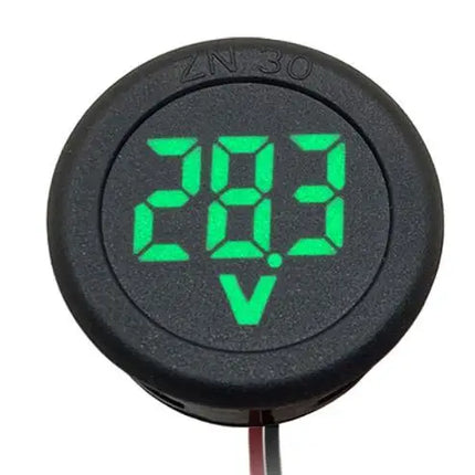 Car Voltmeter DC 4-100V LED Digital Display Round Two Wire Panel Voltage Meter