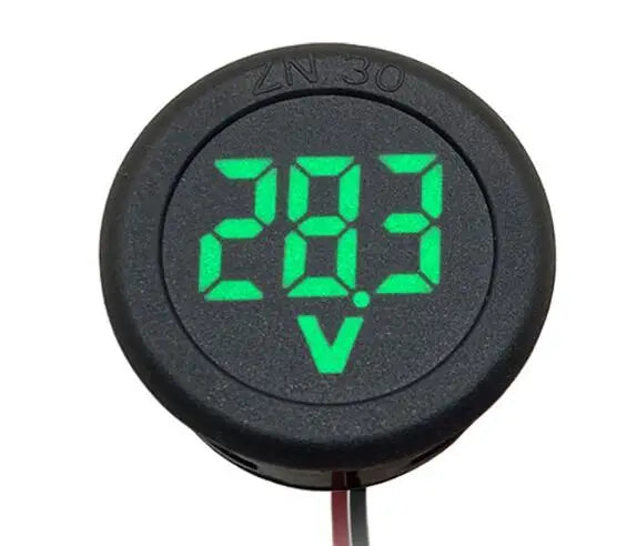 Car Voltmeter DC 4-100V LED Digital Display Round Two Wire Panel Voltage Meter