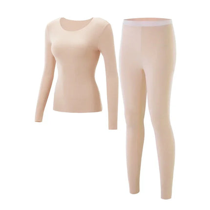 SUJIIN Women's Thermal Underwear Set Winter Round Neck Thermals Tops Ladies Long Johns Anti-Static Two Pieces Woman Sets WC050