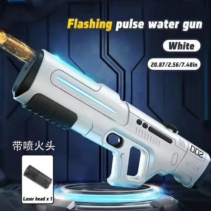 Pulse Continuous Firing Watergun Electric Water Gun Powerful Water Spray Large Capacity Automatic Water Absorption Squirt Gun