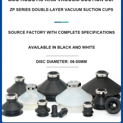 JXD Mini Double Layer Vacuum Sucker ZP-06/08/10/13/16/20/25/32/40/50BN Mini Industry Vacuum Suction Cup With Ring