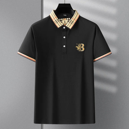 2025 new luxury men's short-sleeved summer high-quality designer boutique brand embroidered polo shirt business casual T-shirt