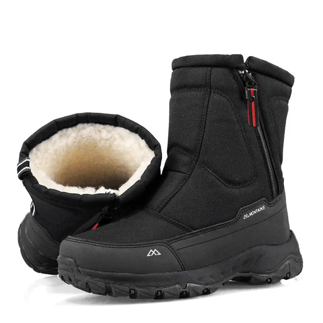 Men's Waterproof Winter Snow Boots - Insulated Warm Outdoor Boots / Bottes de Neige Imperméables pour Hommes - Bottes Chaudes Isolées
