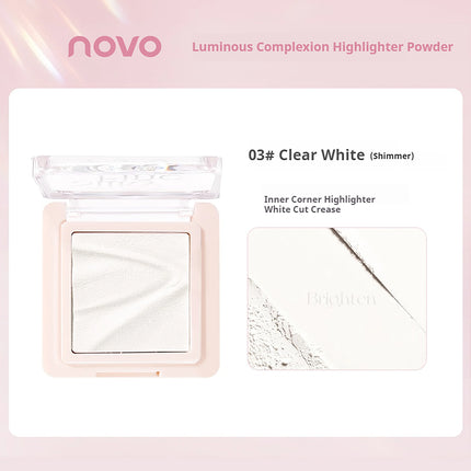 NOVO Monochrome Matte Highlighter Powder Brightens facial contours Smooths tear troughs Natural finish with flawless application