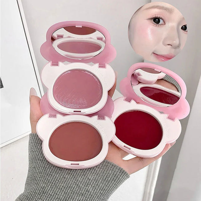 Water Light Cream Hydrating Blush Multi Purpose Moisturizing High Light Cheek Expanding with Mirror Long-lasting Face Makeup