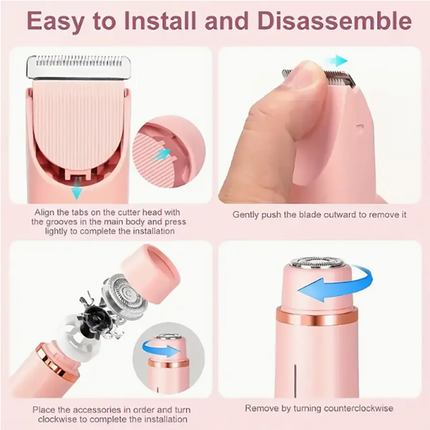2-in-1 Dual-Head Electric Trimmer for Women – Gentle Precision for Face, Body & Bikini