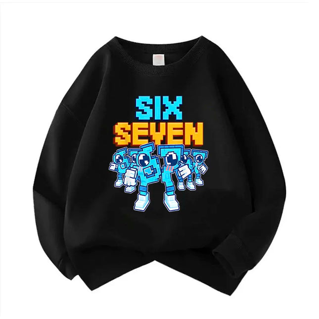 Pullover Spring Crew Neck Six Seven Italian Brainrot 67 Number Graphic Print Hoodie Boy/Girl Kids Comfortable Sweatshirt