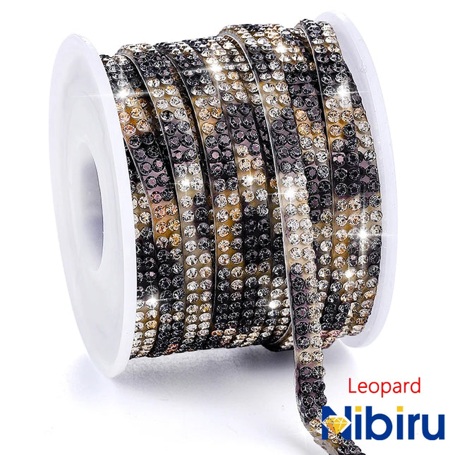 Nibiru 10 Yards Roll Colorful Rhinestone Trim for Dress, Costume, Jewelry, DIY Craft Decoration – Sparkly Crystal Ribbon