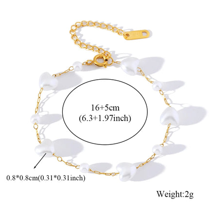 GANPUP 316L Stainless Steel Metal Gold Color Flower Heart Bracelet Bangle Texture Jewelry Trendy Wrist Chain for Women Men New