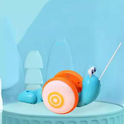 Baby Walker Pull String Snail Car Toy Learning To Walk Cartoon Pet Drag Rope Snail Interactive Glowing Pull-Along Snail Toy