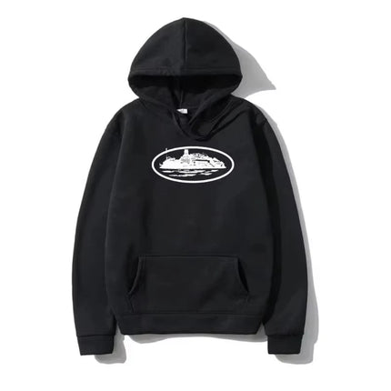 Yacht Graphic Black Hoodie Men Women Nautical Style Casual Hooded Sweatshirt Sailing Enthusiast Fashion Streetwear Top