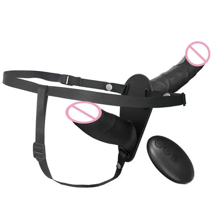 Strapon Artificial Penis Vibrator Electric Double Head Vibrating Wearable Strap On Belt Dildo G Spot Sex Toys For Women Lesbian