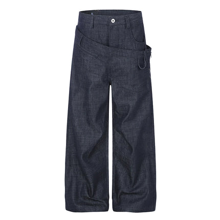 Irregular Fashion Design Baggy Jeans Men Women Streetwear Hip Hop Loose Casual Wide Leg Denim Jeans Pants Trousers