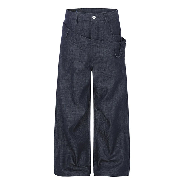 Irregular Fashion Design Baggy Jeans Men Women Streetwear Hip Hop Loose Casual Wide Leg Denim Jeans Pants Trousers