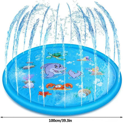 65/100CM Thickened Cat Spray Water Play Mat Dog Playmat Letter Dolphin Theme Pet Sensory Playing Crawling Induction Toy