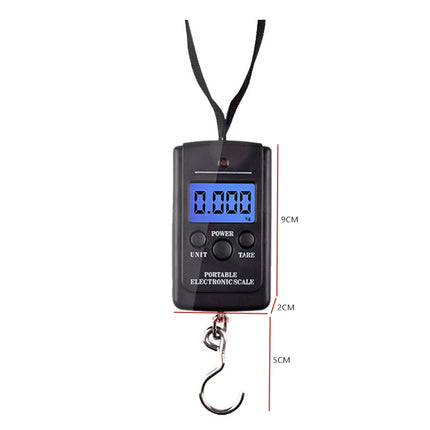 110lb/50kg Electronic Scale Blue Backlight LCD Display with Measuring Rule Tape Balance Digital Fishing Hanging Hook Scale Tool