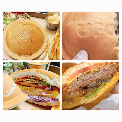 HomeWise Electric 4PCS UFO Burger Maker Machine 3000W Hamburg Gelato Panini Press Machine UFO Shape Ice Cream Waffle Maker