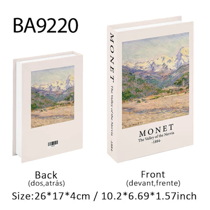 Van Gogh Monet Fake Book Painting Decorative Books Storage Box Sunflower Water Lily Coffee Table Books Home Decor Shooting Props
