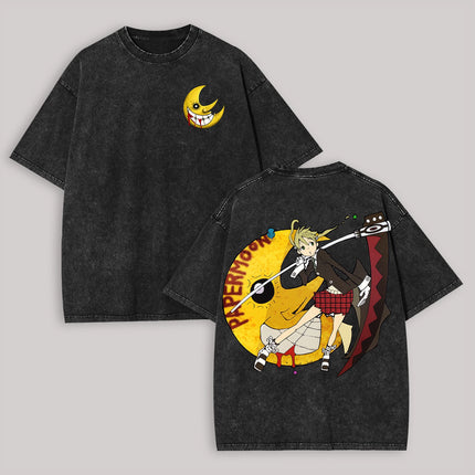 Soul Eater Anime Lover Washed T-shirt Personality Clothes Oversized Unisex Year-Round Clothing High Quality Hot Product Couples