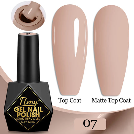 7ml Color Gel Polish Set Popular Series Nail Polish Smooth Texture Colorful Manicure UV LED Soak Off Nail Art Semi Permanent Shi