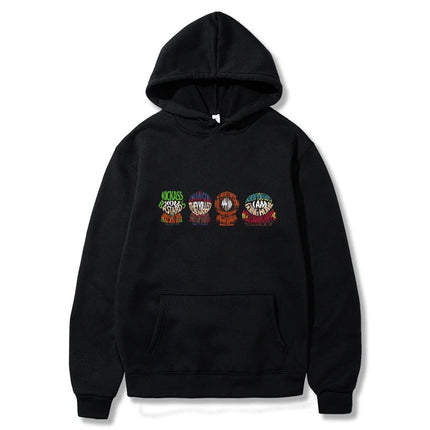 South Park Anime Pattern Hoodie Fashion Warm Coat Men's Autumn and Winter Season Hoodie Street Black Long Sleeve Hoodie