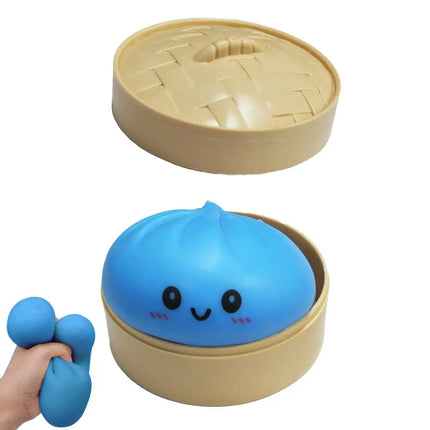Stress Relief Squeeze Toy-Simulated Dumpling&Baozi,Reusable Low Rebound Sensory Dough Ball For Relieve Anxiety&Release Emotions