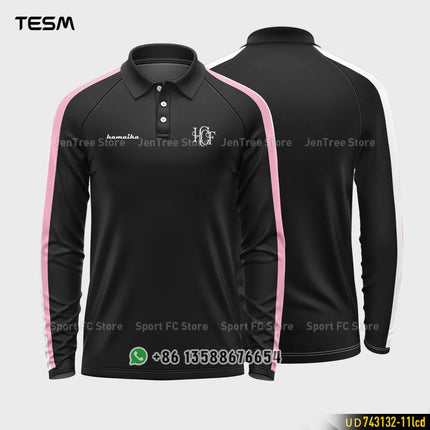 TESM Summer 3D Printed Long-Sleeve Polo Shirt Men Casual Sports Shirt Collar Special Top Team Competitions Striped Long-Sleeve