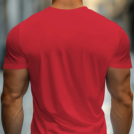 Men's Summer 100% Cotton Fashion Sports Casual Loose Golf Player Pattern Printed Round Neck Short Sleeve T-shirt Top