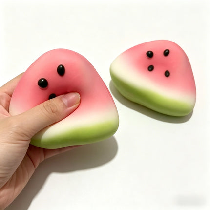 Pink Green Watermelon Squeeze Squishy Fidget Toy Soft Playful Texture Stress Relief Sensory Toy for Kids Birthday Party Favors