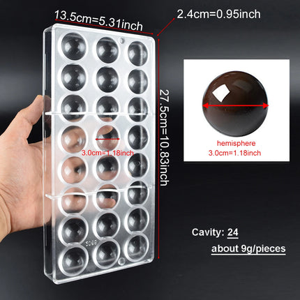 3D Polycarbonate Chocolate Molds Sphere Diamond Chocolate Bombs Bonbons Candy Bar Professional Confectionery Baking Pastry Tools