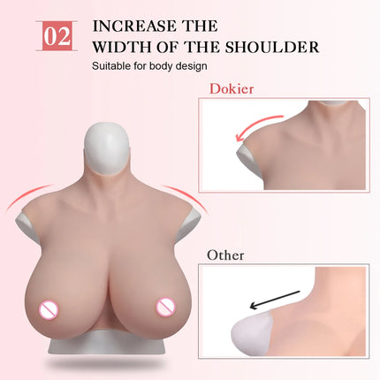Dokier K Cup Fake Boobs Realistic Silicone Breast Forms For Crossdressing Drag Queen Shemale Crossdresser Transgender Big Boobs - VIBRATEUR