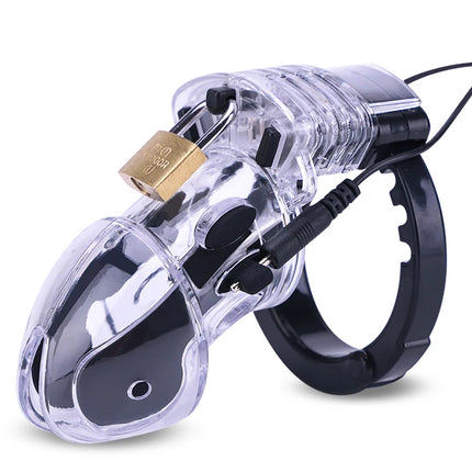 SM Strong Electric Shock Host,Electro Shock Penis Ring,Electric Stimulate Therapy Massager Glans Ring Cock Cage,Sex Toys For Men