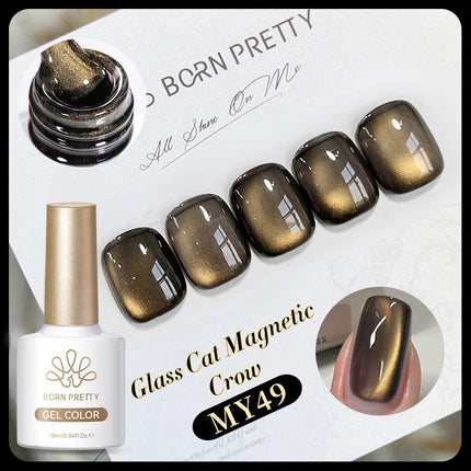 BORN PRETTY 10ml Pink Water Light Cat Magnetic Gel Polish Spaking Glitter UV LED Soak Off Gel Varnish Crystal DIY Manicure