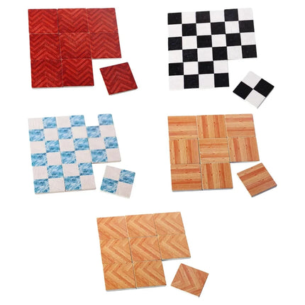 30mm*30mm Dollhouse Miniature Wooden Floorboards Sticker Wall Decal Kitchen Dining Bathroom Living Room Floor Furniture Accessor