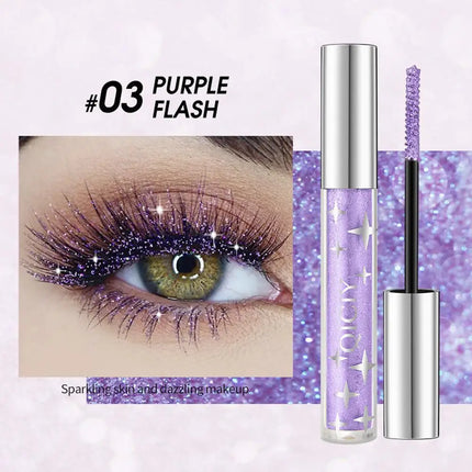 Diamond Mascara Shiny Galaxy Sequins Glitter Lash Mascara Eyelashes Waterproof Fast Dry Curling Thick Mascara Shimmer Makeup
