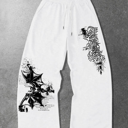 2026 Fashion New Retro Gothic Texture Loose 3D Printed Straight Leg Pants Suitable for Outdoor Street Hip-hop Casual Loose Pants