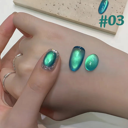1-9pcs WS Autumn Winter Nail High-density Green Glass Bead Cat Eye Gel Nail Polish 2025 Popular Whitening Nail Art Nail Supplies