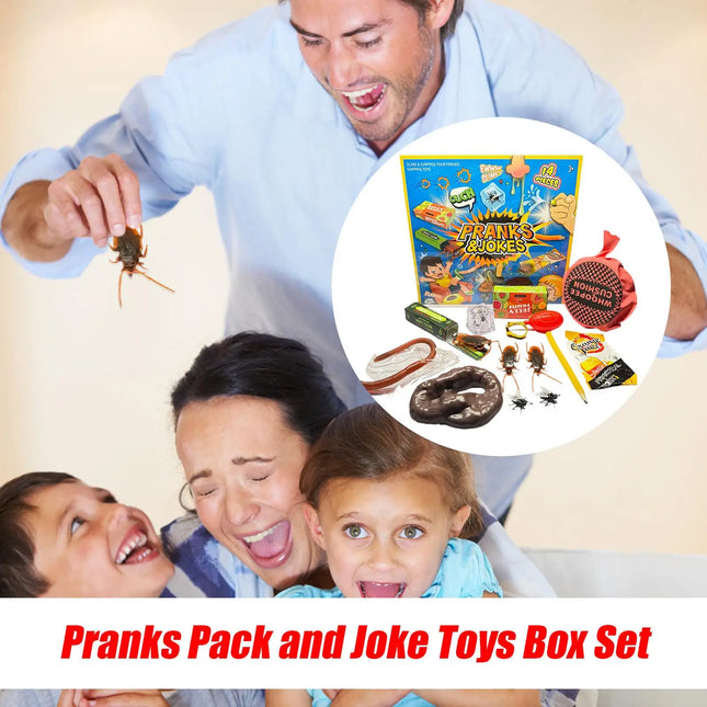 Joke Kit Pranks Pack Joke Toys Box Set Cockroach Roach Bug Whoopee Cushion April Fools Prank Stuff Noise Maker for party