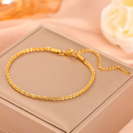 Skyrim Stainless Steel Gold Color Bracelet Twist Figaro Cuban Chain Bracelets Women Trendy Minimalist Jewelry Gifts Wholesale