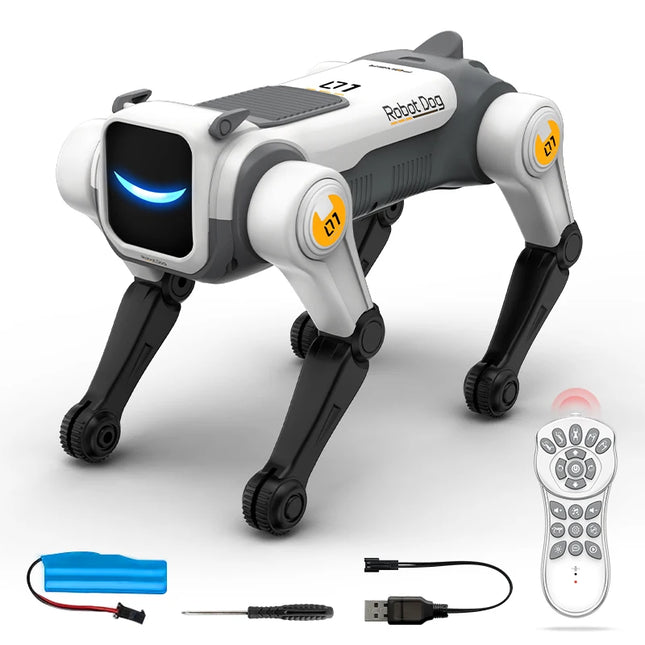 Magic Flip AI Trick Robot Dog, Voice Control via 2.4GHz Remote, Smart Programming, Cool Eye Lights, for Kids & Tech Enthusiasts